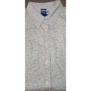 Vintage Womens Shirt Shortsleeve Button Up Y2k Floral Cottagecore Grandmacore